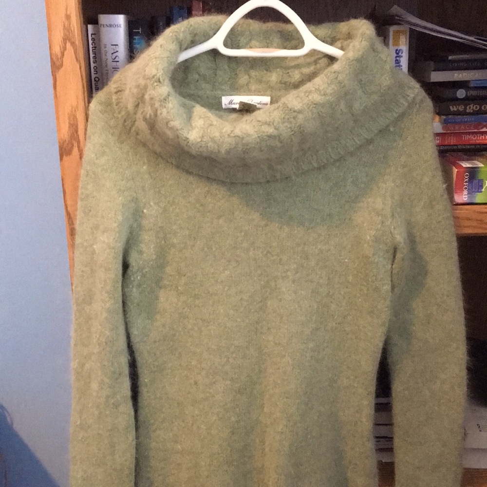 Olive green angora sweater